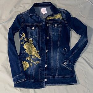 LulaRoe Gold Floral Jean Jacket!